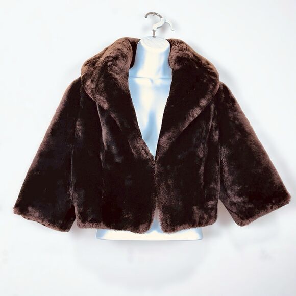 Hammel's Beaver Fur Coat Womens M Brown VTG Crop Luxury Glam Old Money Mob Wife - Picture 1 of 10